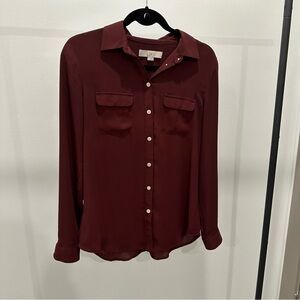LOFT Burgundy Blouse
